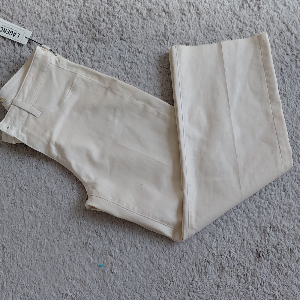 L'AGENCE Off-White Crop Wide Leg Pants - Picture 3 of 7